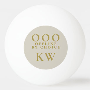 Monogram Funny OOO Sand Beige Gold Minimalist Men Ping Pong Ball