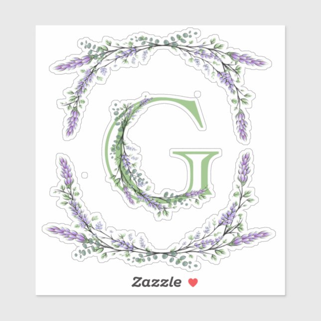Monogram G Lavender Eucalyptus (Sheet)