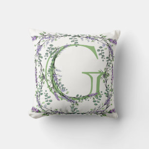 Monogram G Lavender Eucalyptus Cushion