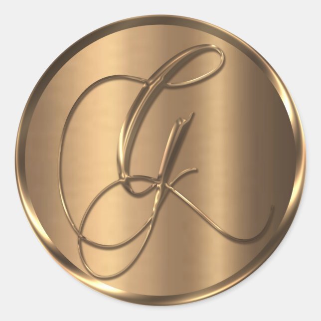 Monogram G NONMETALLIC Bronze Envelope Seal (Front)