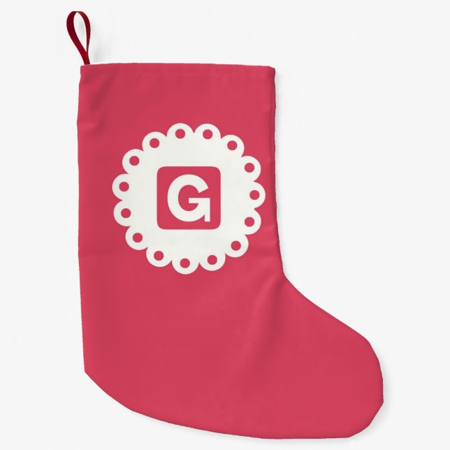 MONOGRAM "G" SMALL CHRISTMAS STOCKING (Front)