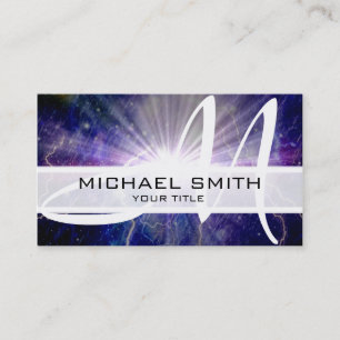 Monogram Galaxy Elegant Modern #10 Business Card