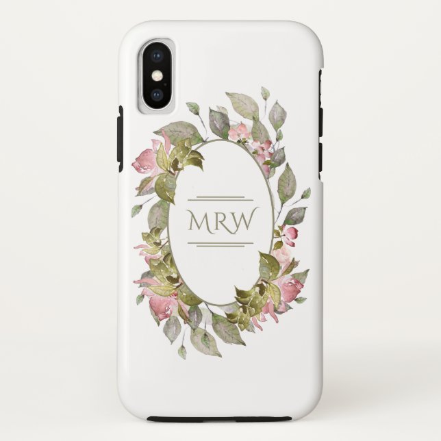 Monogram Garden Floral Case-Mate iPhone Case (Back)