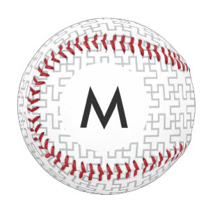 Monogram Geometric Abstract Floor Design Baseball