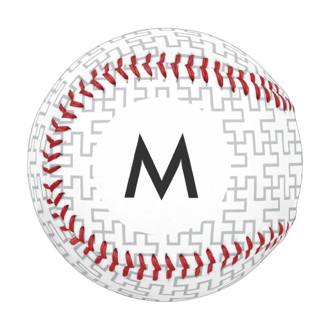 Monogram Geometric Abstract Floor Design Baseball (Front Left)