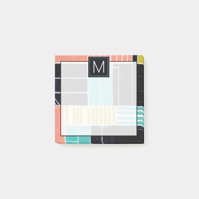 Monogram | Geometric Blocks Post-it Notes (Front)
