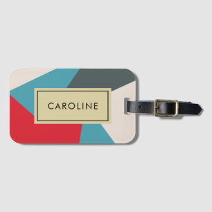 Monogram Geometric Colourful Modern Luggage Tag