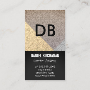 Monogram Geometric Contemporary Pattern Business Card