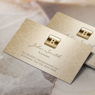 Monogram Geometric Modern Gold Accountant Business Card