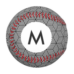 Monogram Geometric pattern art design Baseball