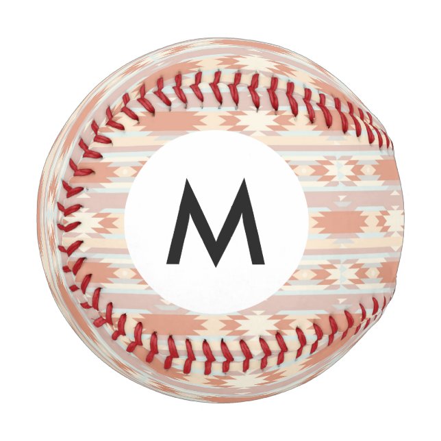 Monogram Geometric pattern in aztec style 3 Baseball (Front Left)