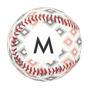 Monogram Geometric pattern in aztec style Baseball
