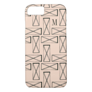 Monogram   Geometric Rectangle X Design iPhone 8/7 Case