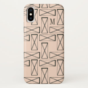 Monogram Geometric Rectangle X Design iPhone X Case
