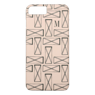 Monogram Geometric Rectangle X Design iPhone 8 Plus/7 Plus Case