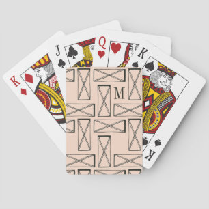 Monogram Geometric Rectangle X Design Playing Cards