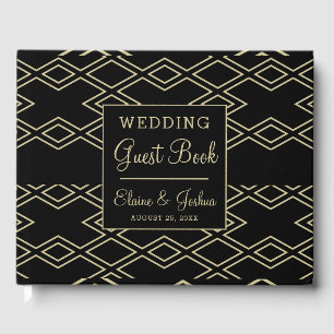 Monogram geometric wedding Guest Book