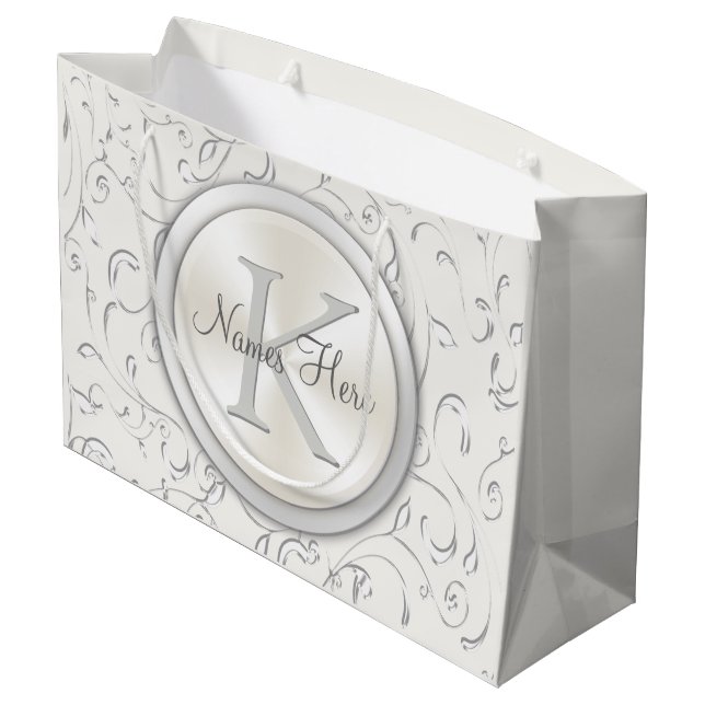 Monogram Gift Bags for Wedding or Any Occasion (Back Angled)