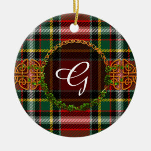 Monogram Gillespie Tartan Ceramic Ornament