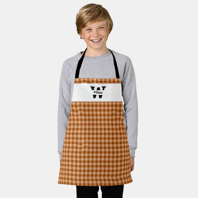Monogram Gingham Apron (Worn)