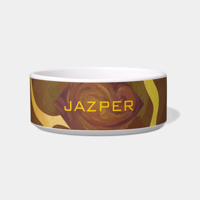 Monogram Giraffe Brown, Yellow Print Bowl (Front)