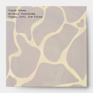 Monogram Giraffe Brown, Yellow Print Envelope