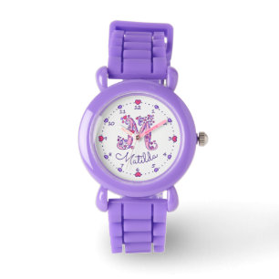 Monogram girls letter M art Matilda name watch