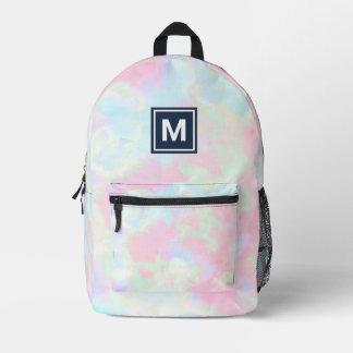 Monogram Girly Pastel Tie-dye Backpack