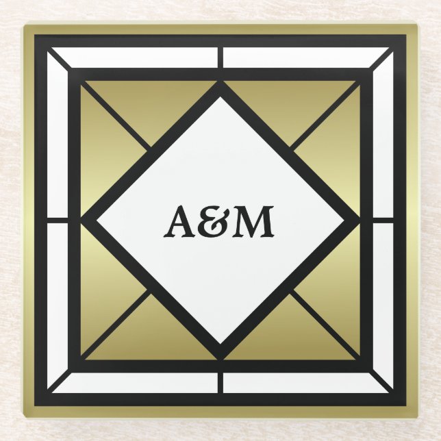 Monogram Glass Coaster (Front)