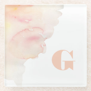 Monogram Glass Watercolor Coasters