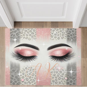 Monogram Glitter Eyelashes  Doormat