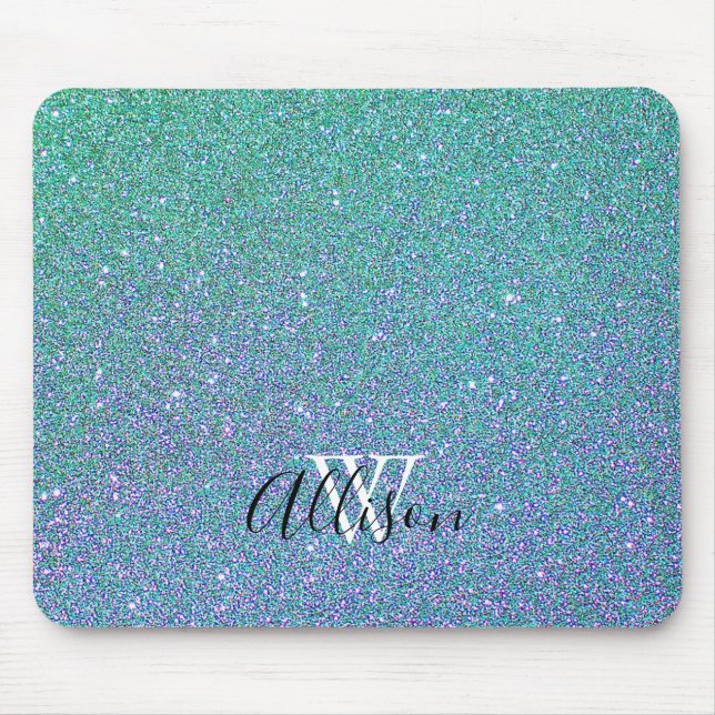 Monogram Glitter Mouse Pad (Front)
