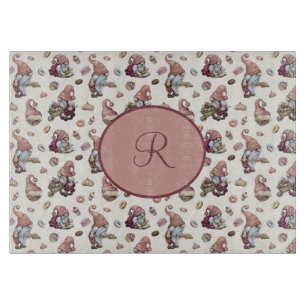 Monogram Gnomes Baking, Cupcakes, Doughnuts, Cute  Cutting Board