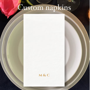 Monogram Gold 50th Wedding Anniversary Party Napkin