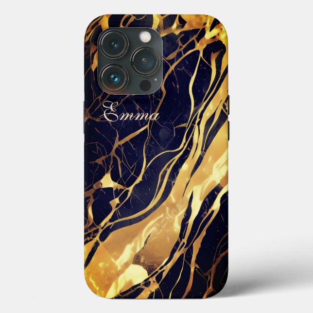 Monogram gold and black case iphone 13 pro max (Back)