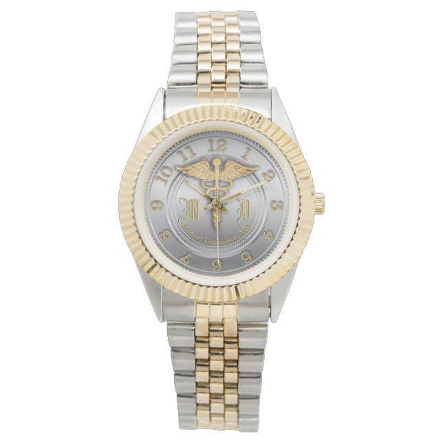 Monogram Gold and Silver Look Watch (Front)