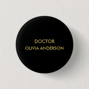 Monogram Gold Black Minimalist Modern 3 Cm Round Badge