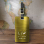 Monogram Gold Brushed Metallic Elegant Luggage Tag<br><div class="desc">Introducing our Monogram Brushed Metallic Elegant Luggage Tag: Elevate your travel experience with this sophisticated accessory. Crafted from brushed metallic material, this luggage tag exudes elegance and style. The monogram design adds a personalised touch, making it easy to identify your luggage while adding a touch of sophistication to your belongings....</div>