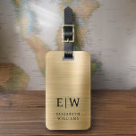 Monogram Gold Brushed Metallic Elegant Luggage Tag<br><div class="desc">Introducing our Monogram Brushed Metallic Elegant Luggage Tag: Elevate your travel experience with this sophisticated accessory. Crafted from brushed metallic material, this luggage tag exudes elegance and style. The monogram design adds a personalised touch, making it easy to identify your luggage while adding a touch of sophistication to your belongings....</div>