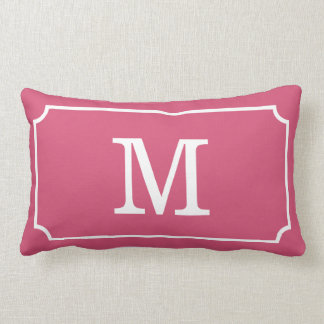 Monogram Gold Brushstrokes Lumbar Throw Pillow