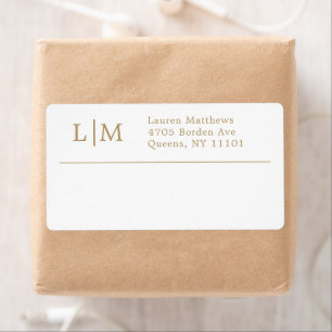Monogram Gold Business Return Address Shipping