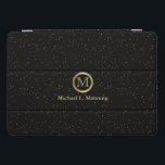 Monogram Gold Confetti on Black iPad Pro Cover<br><div class="desc">Monogram Styled iPad Cover ready for you to personalise. ⭐This Product is 100% Customisable. *****Click on CUSTOMIZE BUTTON to add, delete, move, resize, changed around, rotate, etc... any of the graphics or text or use the fill in boxes. ⭐99% of my designs in my store are done in layers. This...</div>