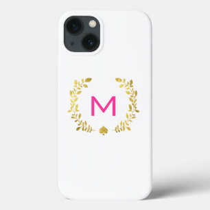 Monogram Gold Foil Laurel & Spade iPhone 13 Case