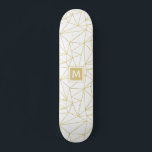 Monogram Gold Geometric Abstract Pattern Skateboard<br><div class="desc">This modern design features a cool and trendy geometric abstract pattern with your personalised monogram. Personalise by editing the text in the text box provided #skateboarding #skate #skateboard #skatelife #sk #skateboardingisfun #skater #skatepark #skateshop #skateeverydamnday #skateeverydamnday #skateboarder #skateboards #skating #life #skatergirl #trendy #cool #outdoor #personalised #personalizedgifts #gold #monogram #monogrammed</div>