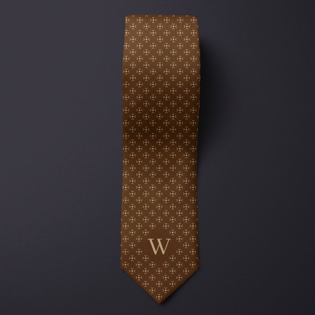 Monogram Gold Geometric Pattern Tie (Creator Uploaded)