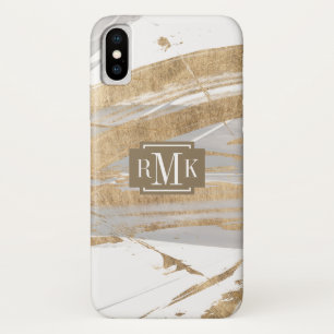Monogram   Gold & Grey iPhone X Case