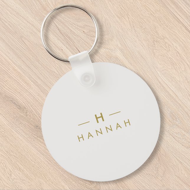 Monogram Gold Grey | Minimalist Elegant Modern Key Ring (Creator Uploaded)