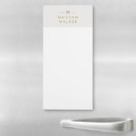 Monogram Gold Grey | Minimalist Elegant Modern Magnetic Notepad<br><div class="desc">A simple stylish custom monogram design in a gold modern minimalist typography on an elegant minimalist soft taupe grey background. The monogram initials and name can easily be personalised along with the feature line to make a design as unique as you are! The perfect bespoke gift or accessory for any...</div>