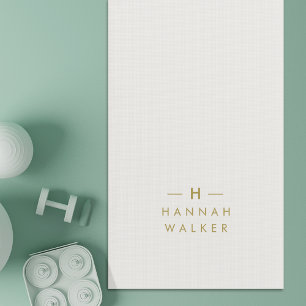 Monogram Gold Grey   Minimalist Elegant Modern Yoga Mat