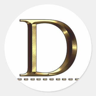 Monogram gold letter D Sticker